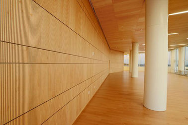 painel acústico sulcado de madeira decorativo da espessura de 12mm para o teto e a parede