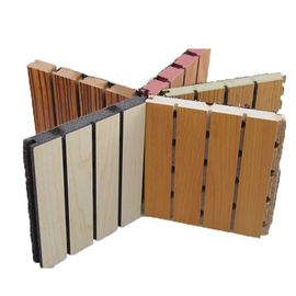 Painel acústico sulcado de madeira à prova de som para o cinema/coberta de parede de madeira