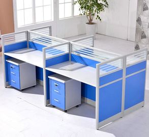 Separações da mobília de alfândega com armário de armazenamento, mesa da estação de trabalho de 4 pessoas