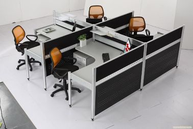 Separações comerciais do mobiliário de escritório para quatro pessoas/separação de cabine de madeira do escritório das mesas do computador