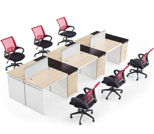 Separações comerciais do mobiliário de escritório para quatro pessoas/separação de cabine de madeira do escritório das mesas do computador