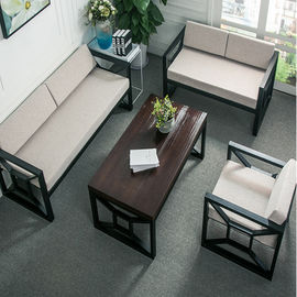 Sofá durável do mobiliário de escritório da tela com pés de aço inoxidável para a área de repouso