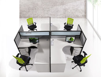 Mesa personalizada da estação de trabalho das separações do mobiliário de escritório do centro de atendimento/4 pessoas