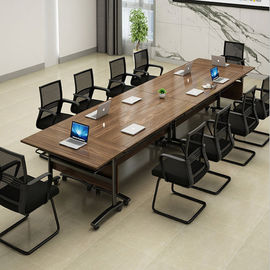Mesas de madeira da sala do treinamento de sala de aula/tampos da mesa dobráveis da conferência com rodas