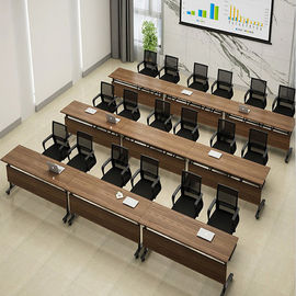 Mesas de madeira da sala do treinamento de sala de aula/tampos da mesa dobráveis da conferência com rodas