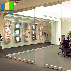 Paredes de separação móveis dobráveis/parede separação de vidro Frameless da braçadeira para o centro de conferências