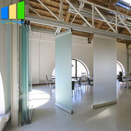 escritório móvel da parede de vidro de 3 paredes de separação da altura de m que desliza a porta de dobradura de vidro Frameless