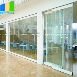 Porta deslizante de vidro Frameless exterior de dobramento de vidro móvel da porta de vidro das paredes de separação do escritório