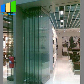 Sistema operável Frameless de vidro de dobramento da separação de vidro de porta de dobradura 12mm das paredes de separação do escritório dobrável