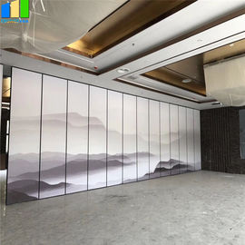 A tela acústica de madeira móvel decorativa da pintura de paisagem almofada o divisor
