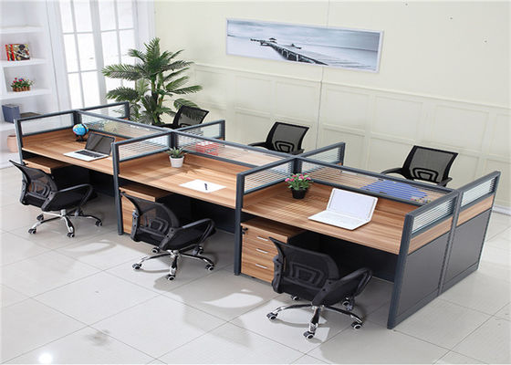 Tipo moderno estação de trabalho do escritório de Seater da tabela 4 do escritório do compartimento de Mesh Office Chair With Wheels do painel do MFC