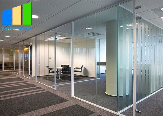 Parede de separação de alumínio de vidro clara moderada escritório do quadro da separação de vidro de 12MM