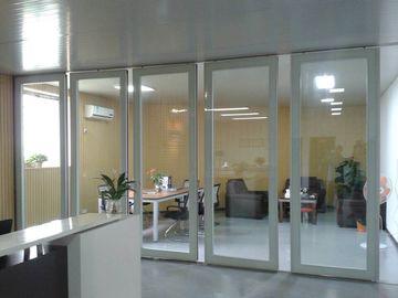 Paredes de separação de vidro moventes do escritório, paredes de vidro de dobramento de Salão