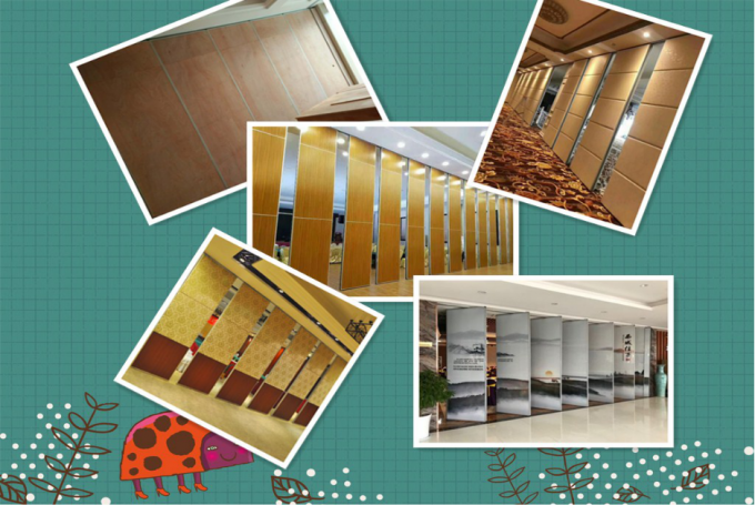 Decoração interior de dobramento de suspensão de madeira acústica móvel de paredes de separação do hotel