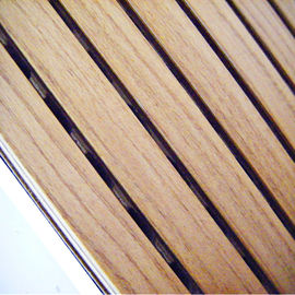 Teste padrão cinzelado decoração sulcado de madeira do painel acústico de absorção sadia