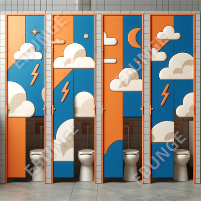 Parede de banheiro laminada de pressão montada no chão anti-grafite