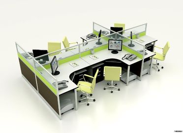 Estação de trabalho modular do escritório do compartimento da separação da mobília contemporânea para 6 Seater
