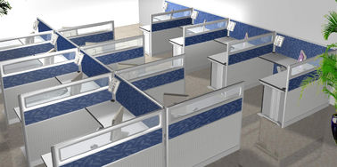 Estação de trabalho modular do escritório do compartimento da separação da mobília contemporânea para 6 Seater
