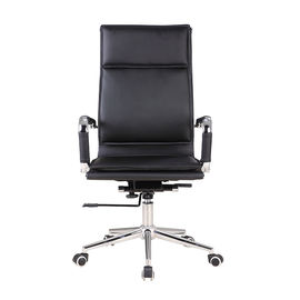 Cadeira ergonômica de couro preta do escritório do giro, cadeira alta do gabinete executivo traseiro do quadro do metal