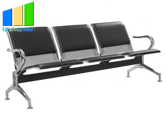 Cadeiras de espera de couro do aeroporto de aço comercial do banco 3-Seater