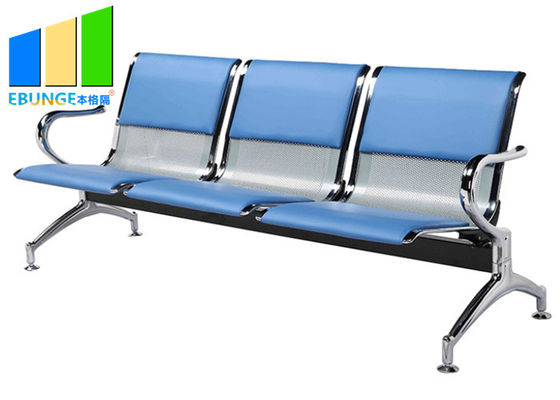 Cadeiras de espera de couro do aeroporto de aço comercial do banco 3-Seater