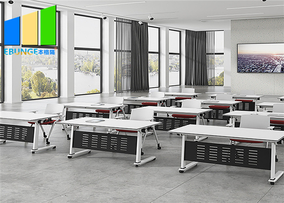 Escrivaninha de escritório móvel dobrável 1600 mm para sala de treinamento escolar com camada de armazenamento