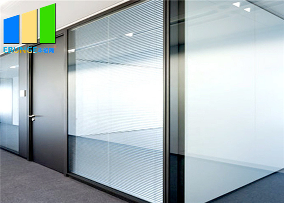 Altura completa Demountable personalizada da separação de vidro do quadro de alumínio do escritório