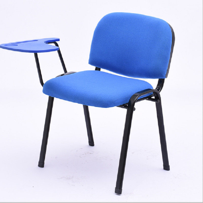Cadeira ergonômica azul do escritório, sala de reunião ou cadeiras de visita da sala sem rodas